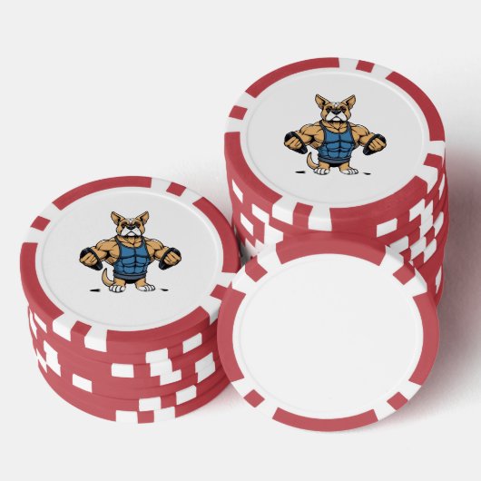 Hond Bodybuilder Poker Chips (Opstapeling)