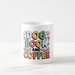 Hond, boek en koffie koffiemok