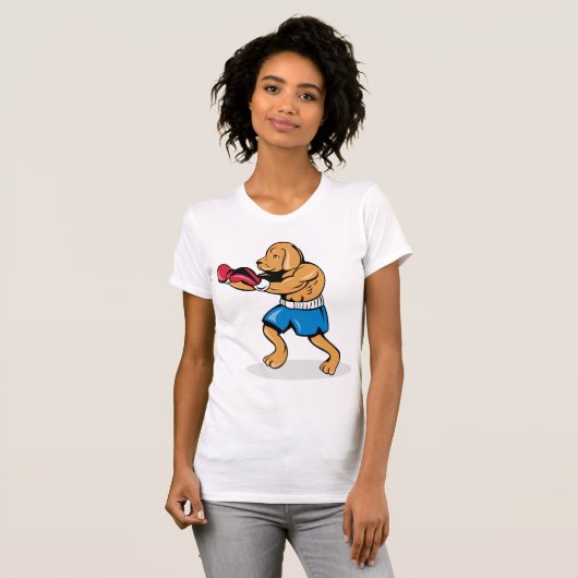 Hond Boksen Vrouwen T-shirt (Voorkant volledig)