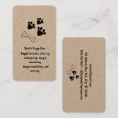 Hond Bone en Paw Prints Kraft Papier Visitekaartje (Voorkant / Achterkant)