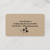 Hond Bone en Paw Prints Kraft Papier Visitekaartje (Achterkant)