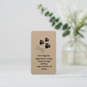 Hond Bone en Paw Prints Kraft Papier Visitekaartje (Staand voorkant)