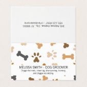 Hond Bone en Paw Prints Visitekaartje (Buitenkant ongevouwen)