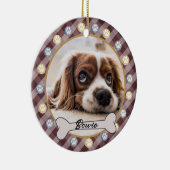 Hond Bone Naam Paws Kerstmis | Keramisch Ornament (Rechts)