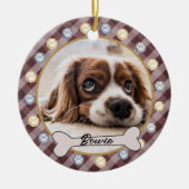 Hond Bone Naam Paws Kerstmis | Keramisch Ornament (Voorkant)