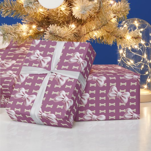 Hond Bot 2 roze Cadeaupapier (Feestdagen)