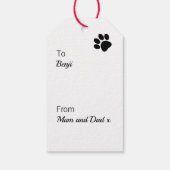 Hond Bot Rood en Wit Cadeaulabel (Achterkant)