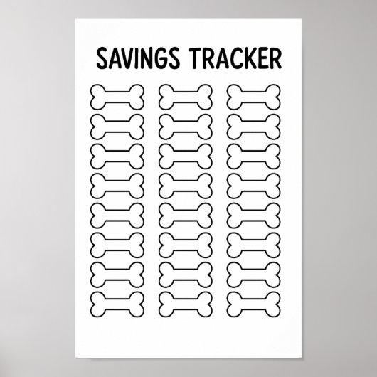 Hond Botten Verzameling Spaar Uitdaging Tracker Poster (Voorkant)