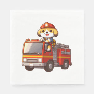 Hond brandweerman klassiek T-shirt (1) Servet