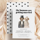 Hond Bruid en Bruidegom Grappige Trouw Save the Da Date