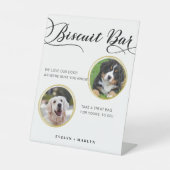 Hond Bruiloft Favor Biscuit Bar Pet Treat Bruiloft Reclamebord Met Voetstuk (Voorkant)