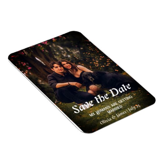 Hond bruiloft foto Bewaar de datum Magneet (Rechterzijde)