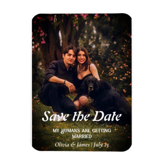 Hond bruiloft foto Bewaar de datum Magneet (Verticaal)