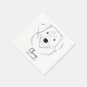 Hond Bruiloft Gepersonaliseerde Proost Gouden Retr Servet (Hoek)