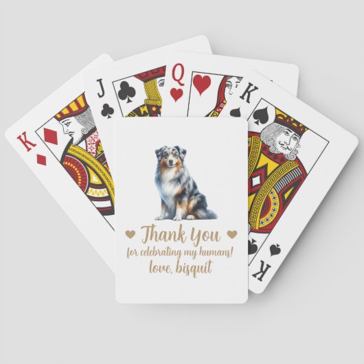 Hond bruiloft gunst speelkaarten (Achterkant)
