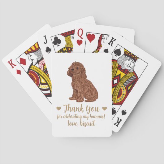 Hond bruiloft gunst speelkaarten (Achterkant)