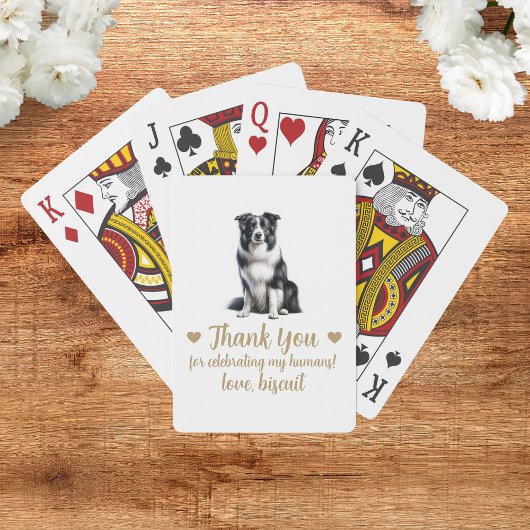 Hond bruiloft gunst speelkaarten