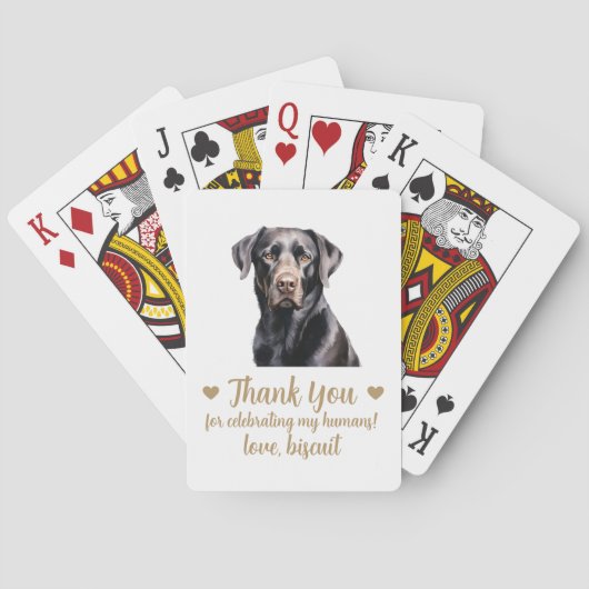 Hond bruiloft gunst speelkaarten (Achterkant)