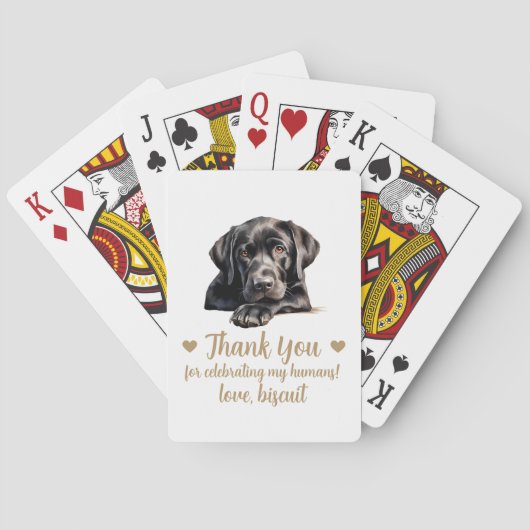 Hond bruiloft gunst speelkaarten (Achterkant)