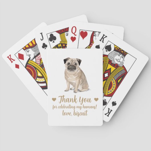 Hond bruiloft gunst speelkaarten (Achterkant)