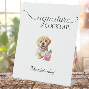 Hond bruiloft handtekening Drinken Pet Bar voetstu Reclamebord Met Voetstuk