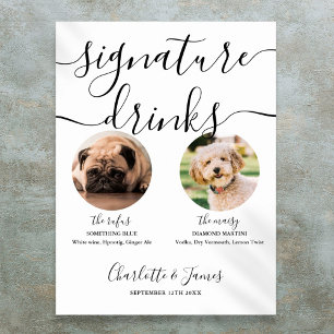 Hond bruiloft handtekening Drinken teken Poster