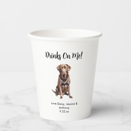 Hond bruiloft papieren bekers (Voorkant)