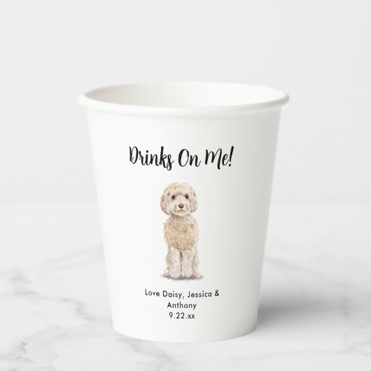 Hond bruiloft papieren bekers (Voorkant)