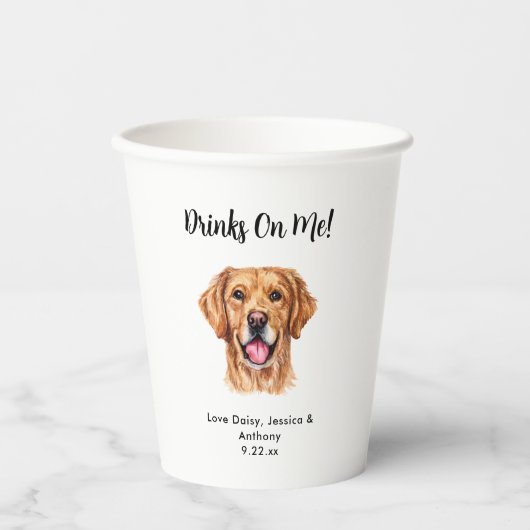 Hond bruiloft papieren bekers (Voorkant)