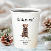 Hond bruiloft papieren bekers