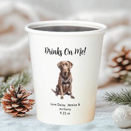 Hond bruiloft papieren bekers