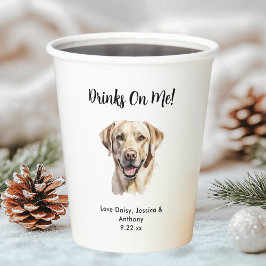 Hond bruiloft papieren bekers