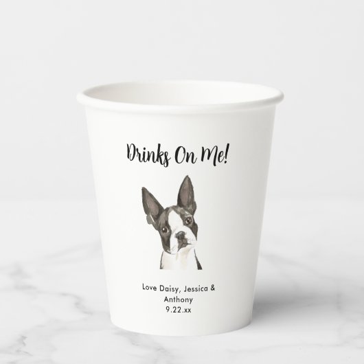 Hond bruiloft papieren bekers (Voorkant)
