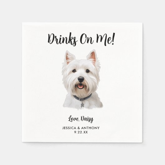 Hond bruiloft servetten (Voorkant)