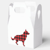 Hond Buffalo Plaid Design Bedankdoosjes (Geopend)