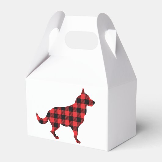 Hond Buffalo Plaid Design Bedankdoosjes (Voorkant Zijde)