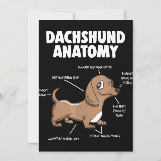 Hond Cadeau | Anatomie Dachshond Grappige Weiner Kaart (Voorkant)