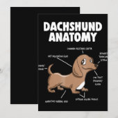 Hond Cadeau | Anatomie Dachshond Grappige Weiner Kaart (Voorkant / Achterkant)