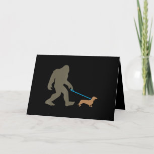 Hond Cadeau   Bigfoot Wandelende Dachshund Feestdagen Kaart