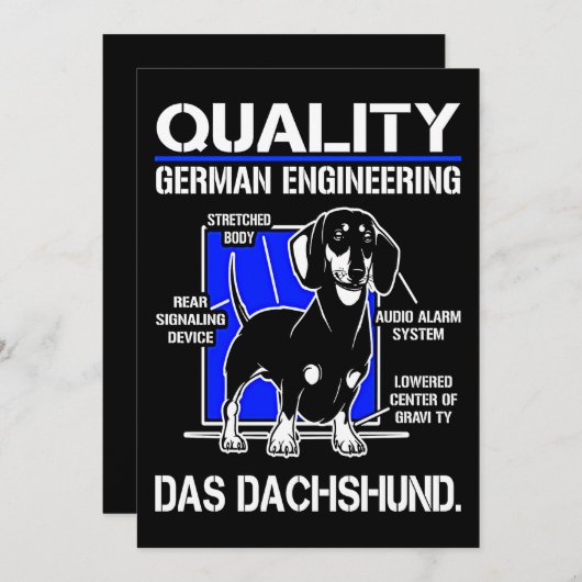Hond Cadeau | Duitse techniek Das Dachshund Feestdagenkaart (Voorkant / Achterkant)