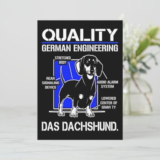 Hond Cadeau | Duitse techniek Das Dachshund Feestdagenkaart (Staand voorkant)