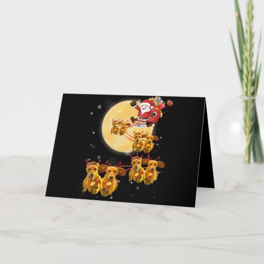 Hond Cadeau | Kerst Dox Dachshond Hond Grappig Feestdagen Kaart (Voorkant)