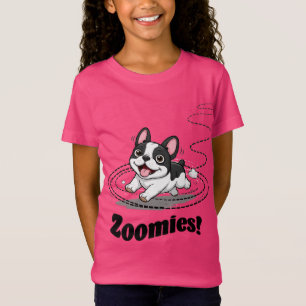 Hond Cadeau-Moppige Franse Bulldog Zoomies Meisjes T-shirt