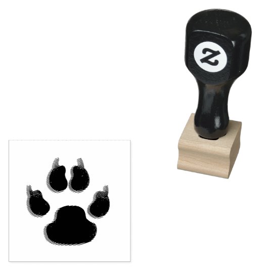 Hond Canine Paw Print Stempel (Gestempeld)