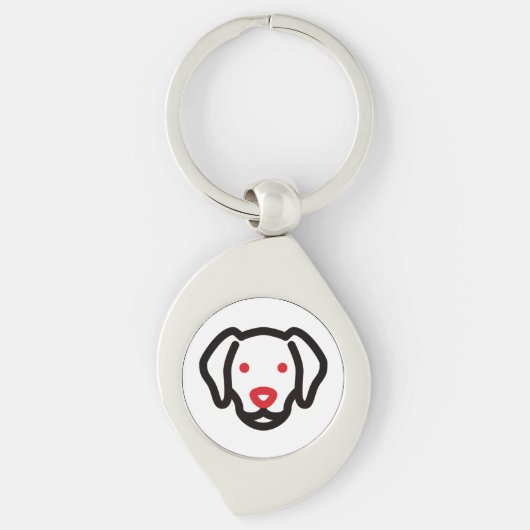 Hond, Cartoon Dog, Cartoon Dier Sleutelhanger (Voorkant)