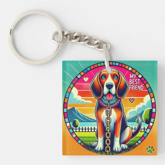 Hond Charm Mutsje Zak Accessoire Sleutelhanger (Voorkant)
