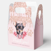 Hond Chihuahua met Glitter Verjaardag Bedankdoosjes (Geopend)