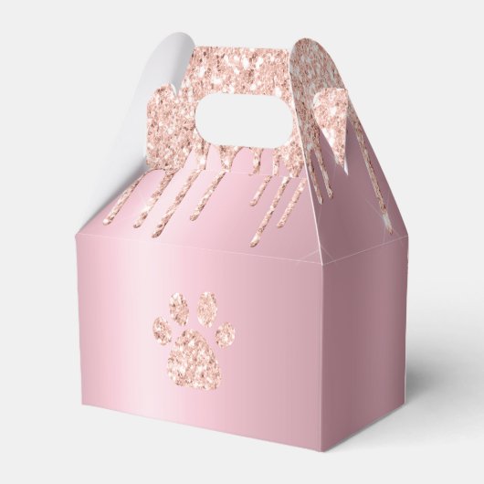 Hond Chihuahua met Glitter Verjaardag Bedankdoosjes (Achterkant)