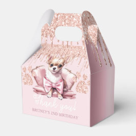 Hond Chihuahua met Glitter Verjaardag Bedankdoosjes