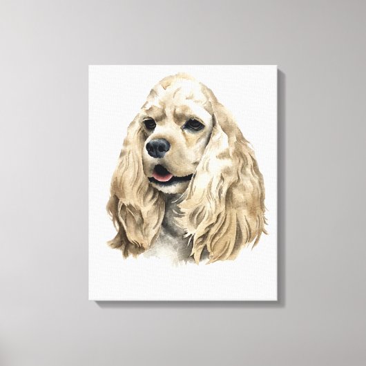 Hond Cocker Spaniel! Mooi portret op doek! Canvas Afdruk (Voorkant)